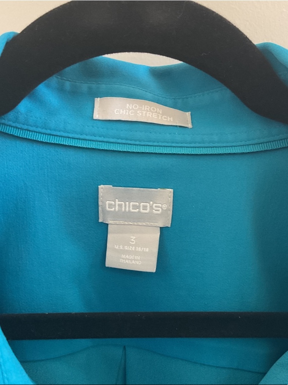 Chico's Vibrant Teal Button-Front Blouse - Picture 2 of 11